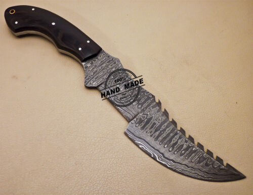 Damascus Tracker Knife Custom Handmade Damascus Steel Knife 999 - Image 5