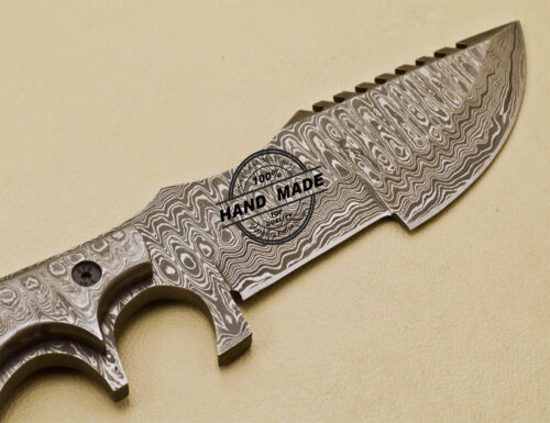 Full Damascus Tracker Knife Custom Handmade Damascus Steel Knife 972 - Image 6