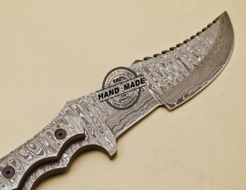 Full Damascus Tracker Knife Custom Handmade Damascus Steel Tracker Knife 973 - Image 6
