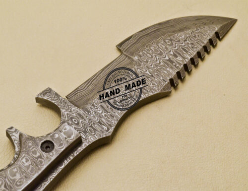 Full Damascus Tracker Knife Custom Handmade Damascus Steel Knife 972 - Image 7