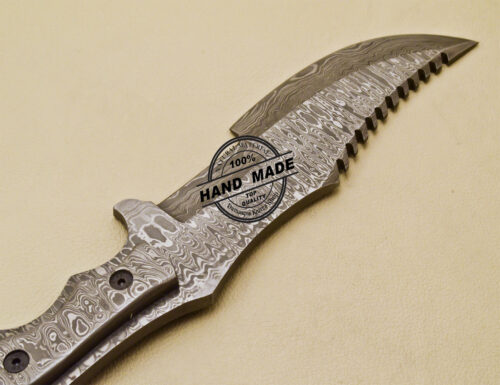 Full Damascus Tracker Knife Custom Handmade Damascus Steel Tracker Knife 973 - Image 7