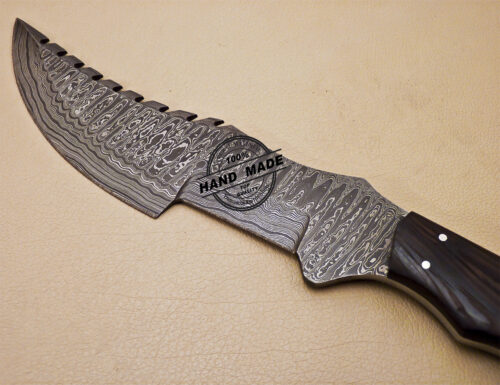 Damascus Tracker Knife Custom Handmade Damascus Steel Knife 999 - Image 7
