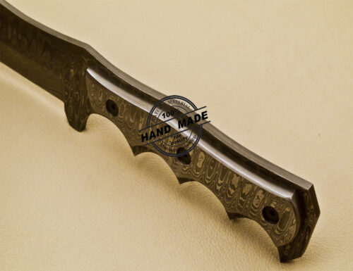 Full Damascus Tracker Knife Custom Handmade Damascus Steel Knife 974 - Image 7