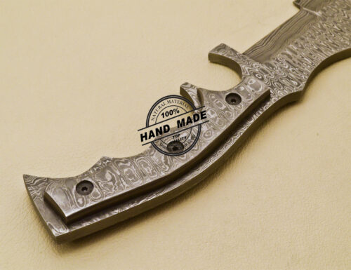 Full Damascus Tracker Knife Custom Handmade Damascus Steel Knife 972 - Image 10