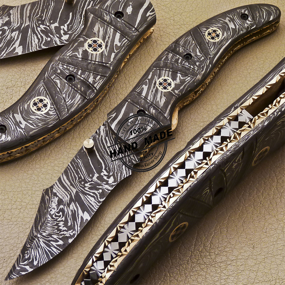 Damascus Blade Folding Knife