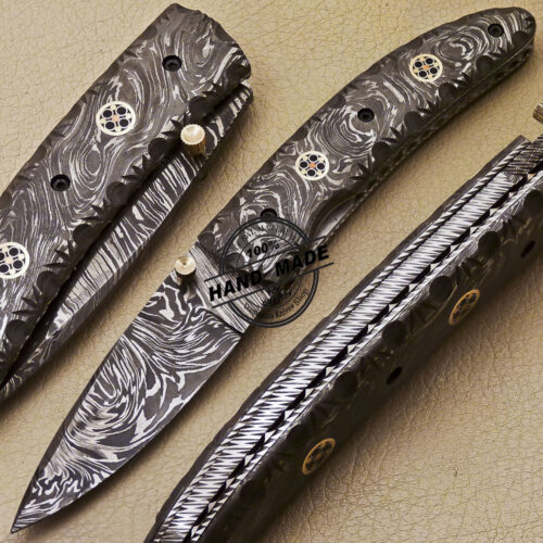 Damascus Folding Knife