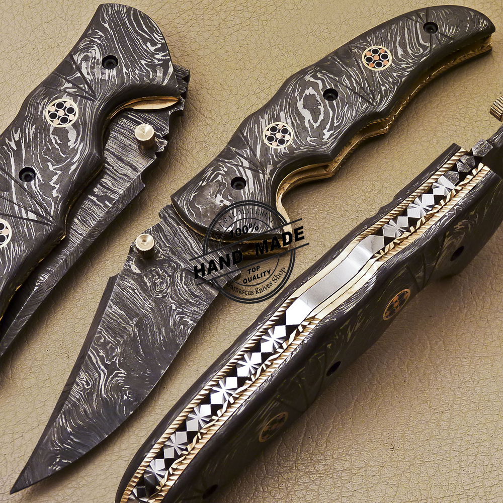 Damascus Blade Folding Knife