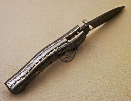 New Full Damascus Folding Knife Custom Handmade Damascus Steel Pocket Knife 987 - Image 5