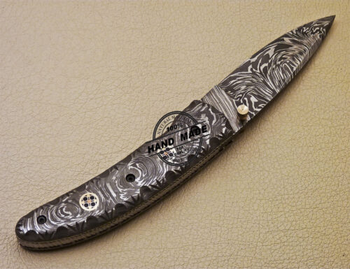 Full Damascus Folding Knife Custom Handmade Damascus Pocket Knife 984 - Image 6