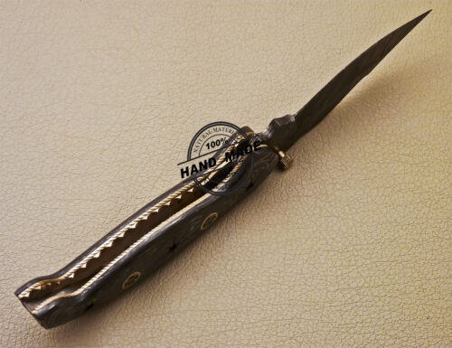 Full Damascus Folding Knife Custom Handmade Damascus Steel Full Damascus Pocket Folding Knife 980 - Image 7