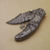 Full Damascus Folding Knife Handmade Damascus Steel Pocket Knife 981 - Image 7