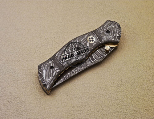 Full Damascus Folding Knife Custom Handmade Damascus Steel Full Damascus Pocket Knife 979 - Image 9