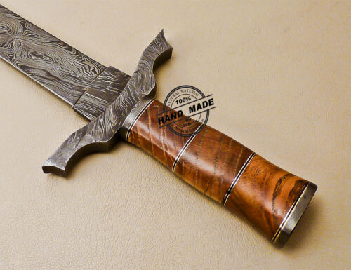 19 Inch Damascus Sword Custom Handmade Damascus Steel Sword 1014 - Image 8