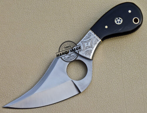 Finger Skinner Knife Custom Handmade Stainless Steel Knife 1028 - Image 3