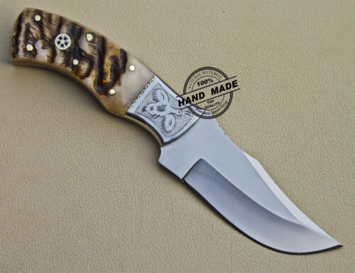 Skinner Knife Custom Handmade Stainless Steel Hunting Skinner Knife With Ram Horn Handle 1026 - Image 4