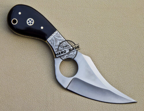 Finger Skinner Knife Custom Handmade Stainless Steel Knife 1028 - Image 5