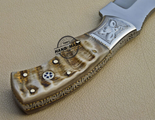Skinner Knife Custom Handmade Stainless Steel Hunting Skinner Knife With Ram Horn Handle 1026 - Image 6