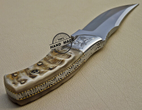 Skinner Knife Custom Handmade Stainless Steel Hunting Skinner Knife With Ram Horn Handle 1026 - Image 7