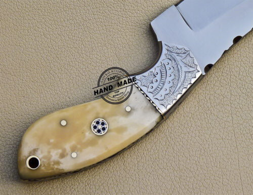 Skinner Knife Custom Handmade Stainless Steel Hunting Skinner Knife with Bone Handle 1027 - Image 7