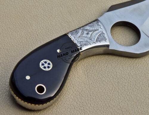 Finger Skinner Knife Custom Handmade Stainless Steel Knife 1028 - Image 7
