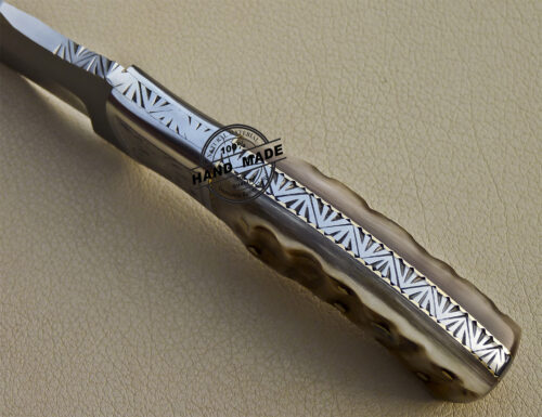 Skinner Knife Custom Handmade Stainless Steel Hunting Skinner Knife With Ram Horn Handle 1026 - Image 8