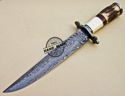 Damascus Skinner Knife Custom Handmade Damascus Knife 1040 - Image 3