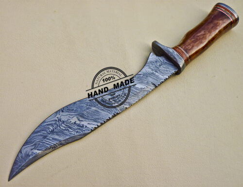 Damascus Bowie Knife Custom Handmade Damascus Steel Knife 1037 - Image 4