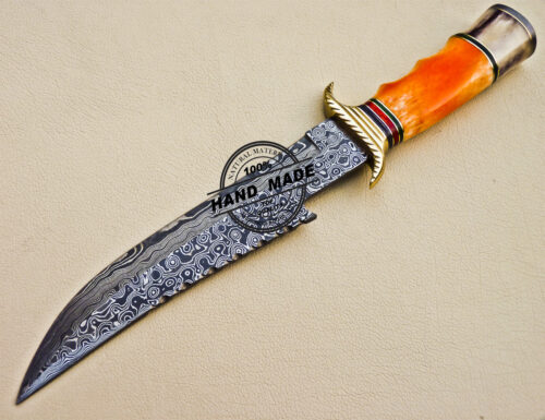 Damascus Skinner Knife Custom Handmade Damascus Steel Knife 1038 - Image 4