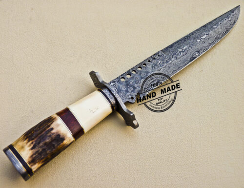 Damascus Skinner Knife Custom Handmade Damascus Knife 1040 - Image 5
