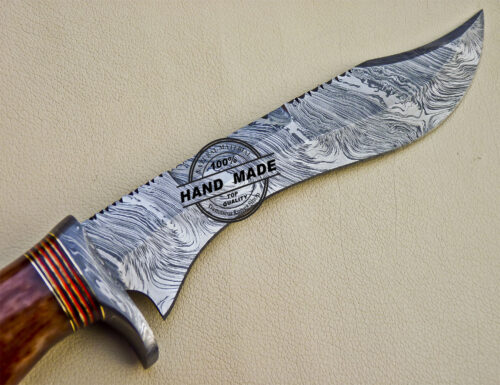 Damascus Bowie Knife Custom Handmade Damascus Steel Knife 1037 - Image 6