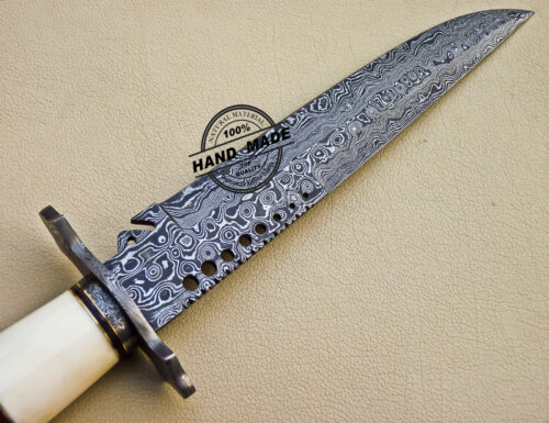 Damascus Skinner Knife Custom Handmade Damascus Knife 1040 - Image 6