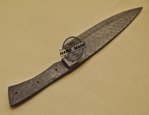 Damascus Kitchen Blank Knife Custom Handmade Damascus Steel Knife 1035 - Image 6