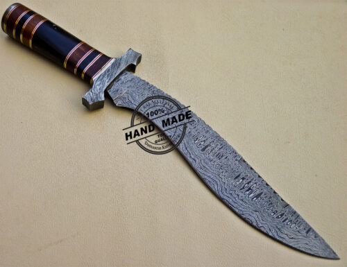 Damascus Kukri Knife Fixed Blade Custom Handmade Damascus Steel Knife 1034 - Image 5