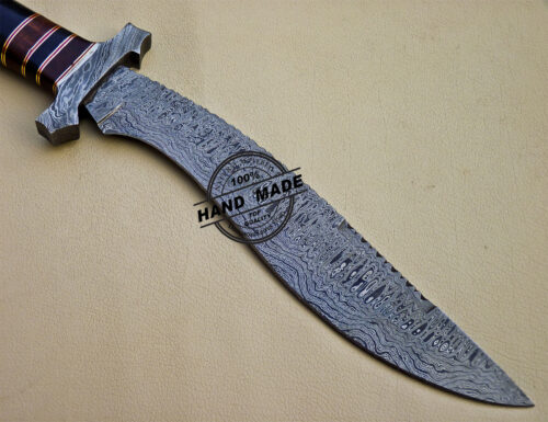 Damascus Kukri Knife Fixed Blade Custom Handmade Damascus Steel Knife 1034 - Image 6