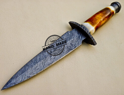 Custom Handmade Damascus Steel Hunting Damascus Dagger Knife 1032 - Image 3