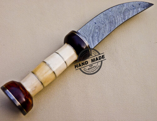 Damascus Skinner Knife Custom Handmade Damascus Steel Knife 1031 - Image 5