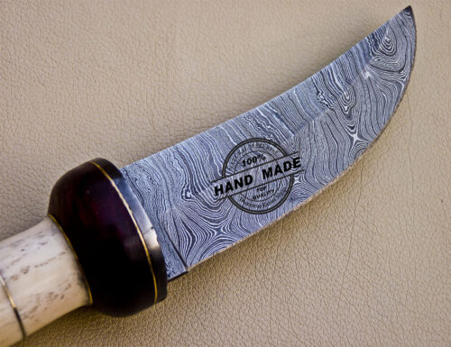 Damascus Skinner Knife Custom Handmade Damascus Steel Knife 1031 - Image 7