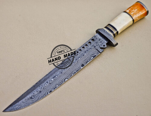 Custom Handmade Damascus Steel Hunting Damascus Skinner Knife 1055 - Image 3
