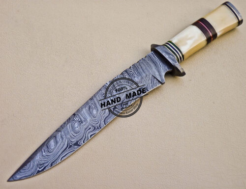 Damascus Skinner Knife Custom Handmade Damascus Steel Hunting Knife 1061 - Image 3