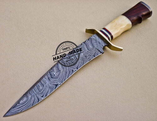 Damascus Skinner Knife Custom Handmade Damascus Steel Knife 1062 - Image 3