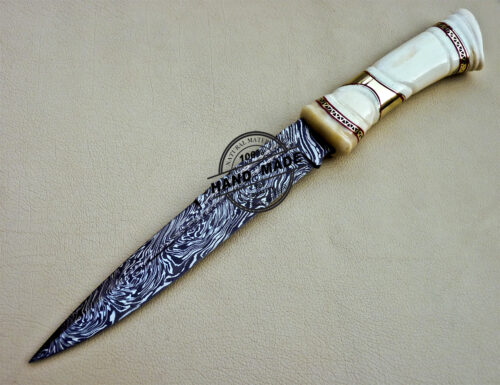 Fixed Blade Damascus Skinner Knife Custom Handmade Damascus Steel Knife 1066 - Image 3