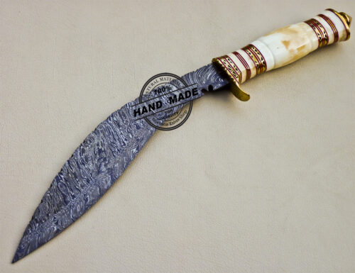 Damascus Kukri Knife Custom Handmade Damascus Steel Outdoor Knife 1068 - Image 3