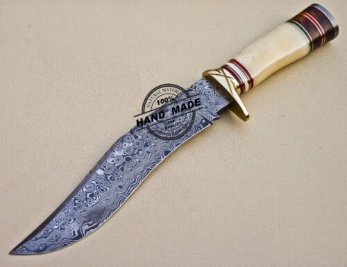 Damascus Skinner Knife Custom Handmade Damascus Knife 1048 - Image 3