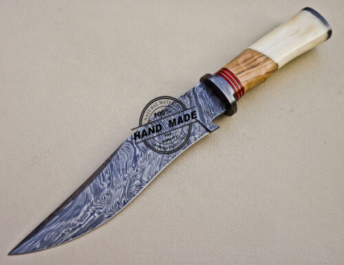 Damascus Skinner Knife Custom Handmade Damascus Steel Knife 1050 - Image 3