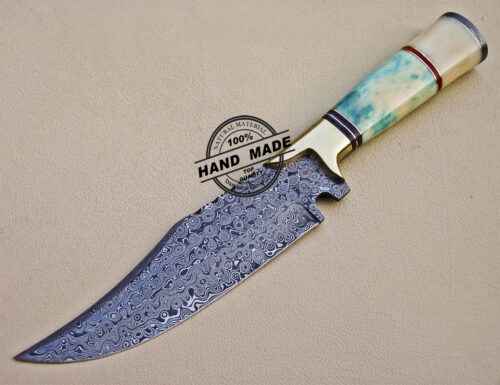 Damascus Skinner Knife Custom Handmade Damascus Steel Knife 1052 - Image 3