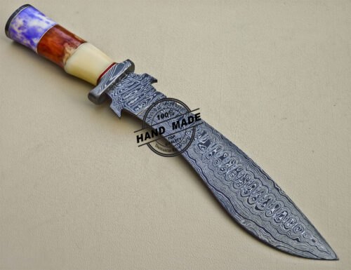 Custom Handmade Damascus Steel Hunting Damascus Bowie Knife 1046 - Image 4