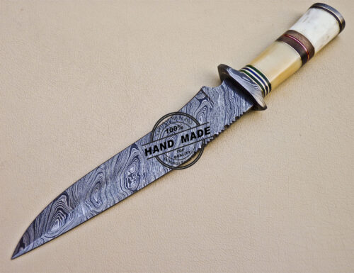 Damascus Skinner Knife Custom Handmade Damascus Steel Hunting Knife 1061 - Image 4