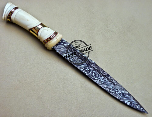 Fixed Blade Damascus Skinner Knife Custom Handmade Damascus Steel Knife 1066 - Image 4