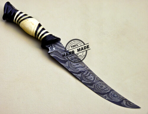 New Damascus Skinner Knife Custom Handmade Damascus Steel Knife 1067 - Image 4