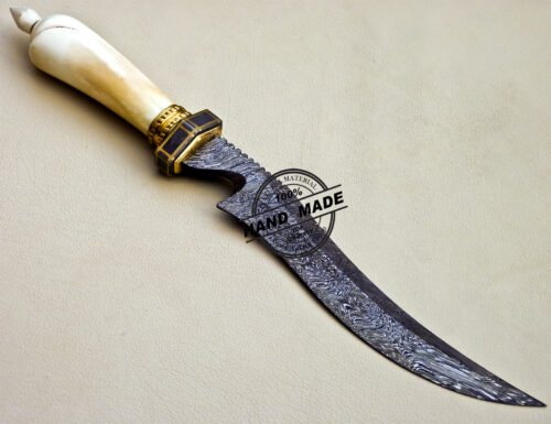 New Damascus Bowie Knife Custom Handmade Damascus Steel Knife 1070 - Image 4